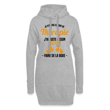 J'ai juste besoin d'aller faire de la Boxe Cadeau - Sweat-shirt à capuche long Femme - gris chiné - Devant