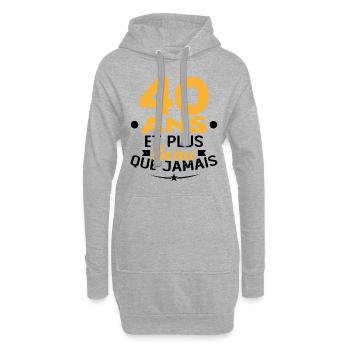 40 Ans et plus beau que jamais - Sweat-shirt à capuche long Femme - gris chiné - Devant