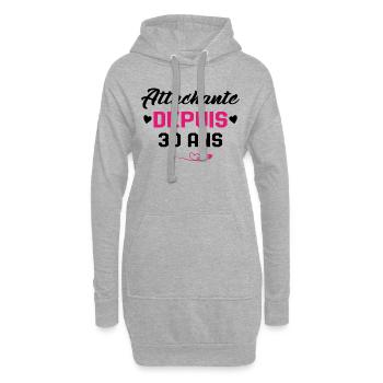 Femme Cadeau Anniversaire 30 ans Fille Humour - Sweat-shirt à capuche long Femme - gris chiné - Devant