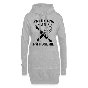 Je Peux Pas J'ai Pâtisserie Cadeau Passionnées - Sweat-shirt à capuche long Femme - gris chiné - Devant