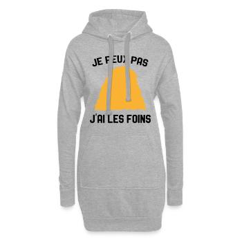 Je Peux Pas J'ai Les Foins Humour Agriculteur - Sweat-shirt à capuche long Femme - gris chiné - Devant
