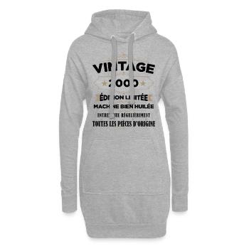 Vintage 2000 Édition Limitée - Sweat-shirt à capuche long Femme - gris chiné - Devant