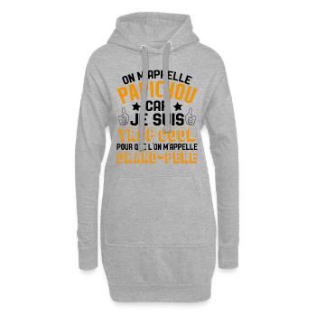 On M'appelle Papichou Parce Que Je Suis Trop Cool - Sweat-shirt à capuche long Femme - gris chiné - Devant