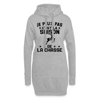 C'est La Saison De La Chasse Humour Chasseur - Sweat-shirt à capuche long Femme - gris chiné - Devant