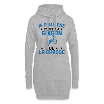 C'est La Saison De La Chasse Humour Chasseur - Sweat-shirt à capuche long Femme - gris chiné - Devant