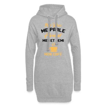 Ne Pas Me Parle Pas Avant Mon Café Humour Cadeau - Sweat-shirt à capuche long Femme - gris chiné - Devant