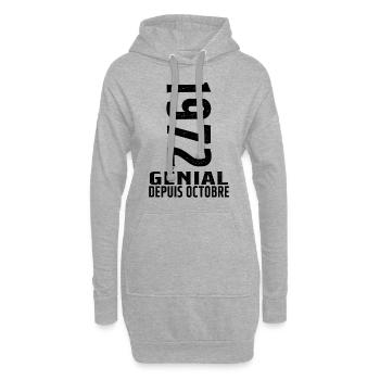 Génial(e) Depuis Octobre 1972 - Sweat-shirt à capuche long Femme - gris chiné - Devant
