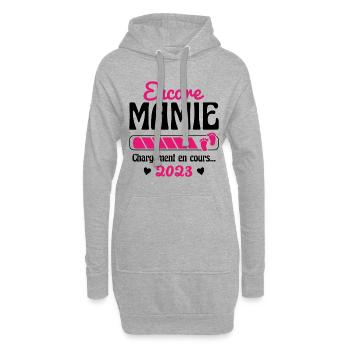 Encore Mamie En 2023 Cadeau Future Grand-mère - Sweat-shirt à capuche long Femme - gris chiné - Devant