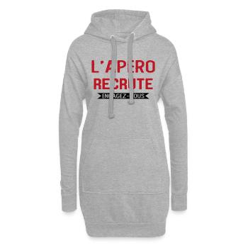 L'apéro Recrute Engagez-vous - Sweat-shirt à capuche long Femme - gris chiné - Devant