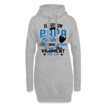 Papa Barbu Humour Cadeau Fête des Pères - Sweat-shirt à capuche long Femme - gris chiné - Devant