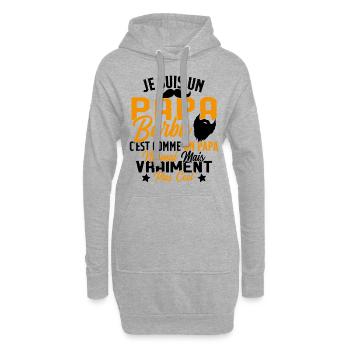 Papa Barbu Humour Cadeau Fête des Pères - Sweat-shirt à capuche long Femme - gris chiné - Devant