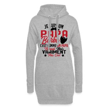 Papa Barbu Humour Cadeau Fête des Pères - Sweat-shirt à capuche long Femme - gris chiné - Devant