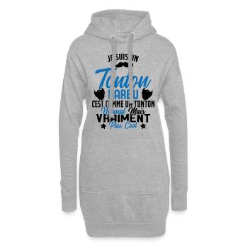 Tonton Barbu Humour Cadeau Onlce - Sweat-shirt à capuche long Femme - gris chiné - Devant