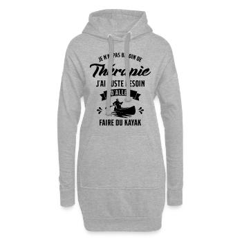 J'ai juste Besoin D'aller Faire du Kayak Humour - Sweat-shirt à capuche long Femme - gris chiné - Devant