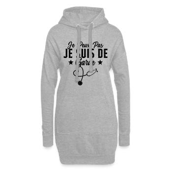 Je Peux Pas Je Suis De Garde Drôle Infirmier - Sweat-shirt à capuche long Femme - gris chiné - Devant