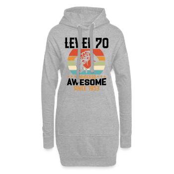 Level 70 Jahre Gaming-Geburtstagsgeschenk freischalten - Hoodie-Kleid - Grau meliert - Vorne