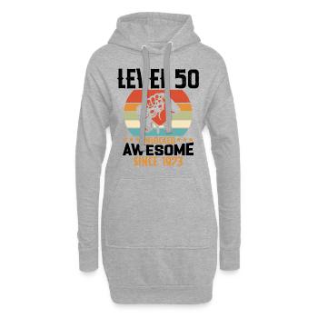 Level 50 Jahre Gaming-Geburtstagsgeschenk freischalten - Hoodie-Kleid - Grau meliert - Vorne