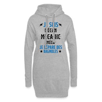 Je suis un Super Mecanicien - idée cadeau - Sweat-shirt à capuche long Femme - gris chiné - Devant