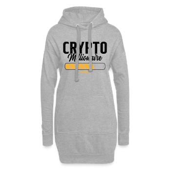 Crypto Millionaire Humour Cadeau - Sweat-shirt à capuche long Femme - gris chiné - Devant