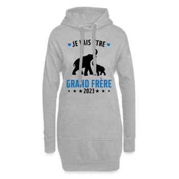 Je Vais Être Grand Frère en 2023 - Sweat-shirt à capuche long Femme - gris chiné - Devant