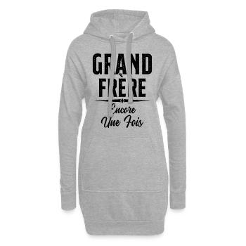 Grand Frère Encore Une Fois Annonce Grossesse - Sweat-shirt à capuche long Femme - gris chiné - Devant