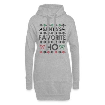 Santa's favorite ho - Sweat-shirt à capuche long Femme - gris chiné - Devant