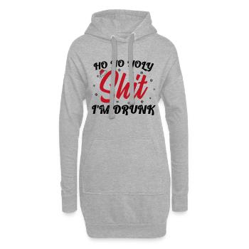 Ho Ho Holy Shit I'm Drunk Funny Christmas Xmas Win - Hoodie-Kleid - Grau meliert - Vorne