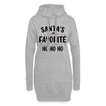 Santa's favorite ho - Sweat-shirt à capuche long Femme - gris chiné - Devant