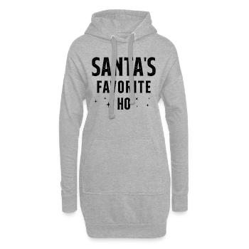 Santa's favorite ho - Sweat-shirt à capuche long Femme - gris chiné - Devant