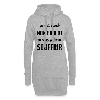 Je suis coach mon boulot vous faire souffrir - Sweat-shirt à capuche long Femme - gris chiné - Devant