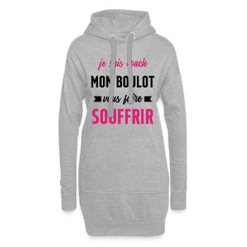 Je suis coach mon boulot vous faire souffrir - Sweat-shirt à capuche long Femme - gris chiné - Devant