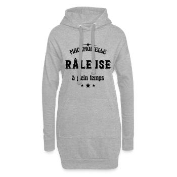 Mademoiselle Râleuse à plein temps - Sweat-shirt à capuche long Femme - gris chiné - Devant