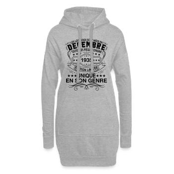 Les Légendes Sont Nées En Décembre 1935 Cadeau - Sweat-shirt à capuche long Femme - gris chiné - Devant