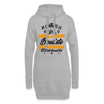 Meilleur Bouliste Humour Pétanque Homme Cadeau - Sweat-shirt à capuche long Femme - gris chiné - Devant