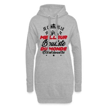 Meilleur Bouliste Humour Pétanque Homme Cadeau - Sweat-shirt à capuche long Femme - gris chiné - Devant