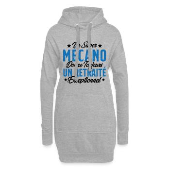 Mécano Papa Cadeau Drôle Fête Des Pères Garagiste - Sweat-shirt à capuche long Femme - gris chiné - Devant