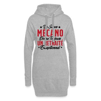 Mécano Papa Cadeau Drôle Fête Des Pères Garagiste - Sweat-shirt à capuche long Femme - gris chiné - Devant