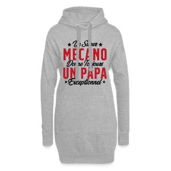 Mécano Papa Cadeau Drôle Fête Des Pères Garagiste - Sweat-shirt à capuche long Femme - gris chiné - Devant