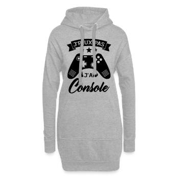 je peux pas j'ai Console Cadeau Geek Jeux Video - Sweat-shirt à capuche long Femme - gris chiné - Devant