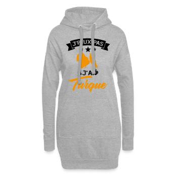 Je peux pas je suis Turque Cadeau - Sweat-shirt à capuche long Femme - gris chiné - Devant