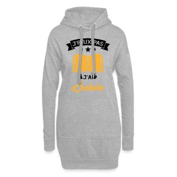 Je Peux Pas J'ai Lecture Cadeau - Sweat-shirt à capuche long Femme - gris chiné - Devant
