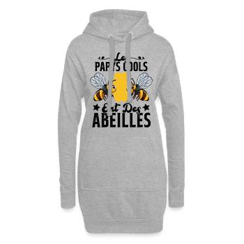 Les Papys Cools Ont Des Abeilles Cadeau Apiculteur - Sweat-shirt à capuche long Femme - gris chiné - Devant