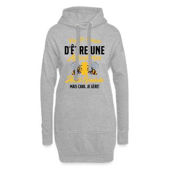 Si Simple D'être Une Apicultrice Géniale Citation - Sweat-shirt à capuche long Femme - gris chiné - Devant