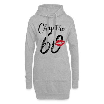 Chapitre 60 Ans Anniversaire Humour Cadeau - Sweat-shirt à capuche long Femme - gris chiné - Devant