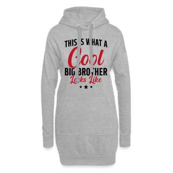 Grand Frère Cadeau Humour - Sweat-shirt à capuche long Femme - gris chiné - Devant