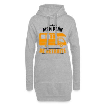 Mon Plan de Retraite Camping Car Humour Cadeau - Sweat-shirt à capuche long Femme - gris chiné - Devant