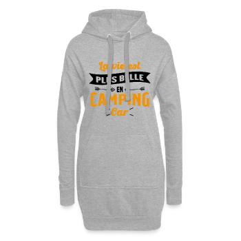 La vie est plus belle en Camping-car humour cadeau - Sweat-shirt à capuche long Femme - gris chiné - Devant