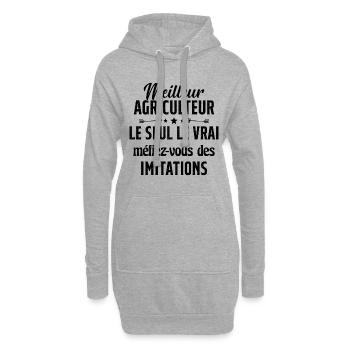 Meilleur agriculteur le seul cadeau homme humour - Sweat-shirt à capuche long Femme - gris chiné - Devant