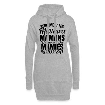 Les Meilleures Mamans Deviennent des Mamie 2023 - Sweat-shirt à capuche long Femme - gris chiné - Devant