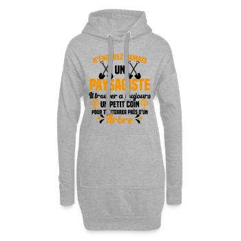 Paysagiste et jardinier cadeau humour - Sweat-shirt à capuche long Femme - gris chiné - Devant